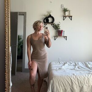 wide open slit dress
